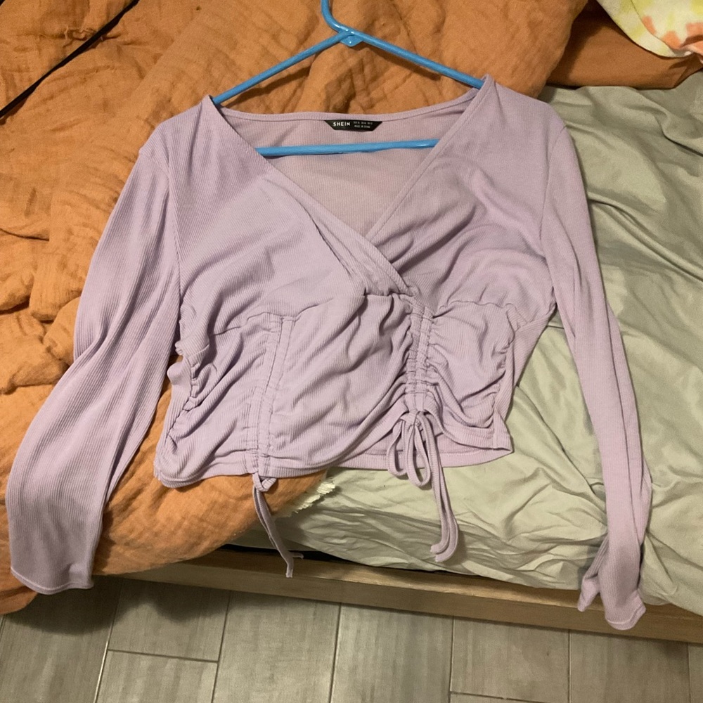 Shein long sleeve tie shirt